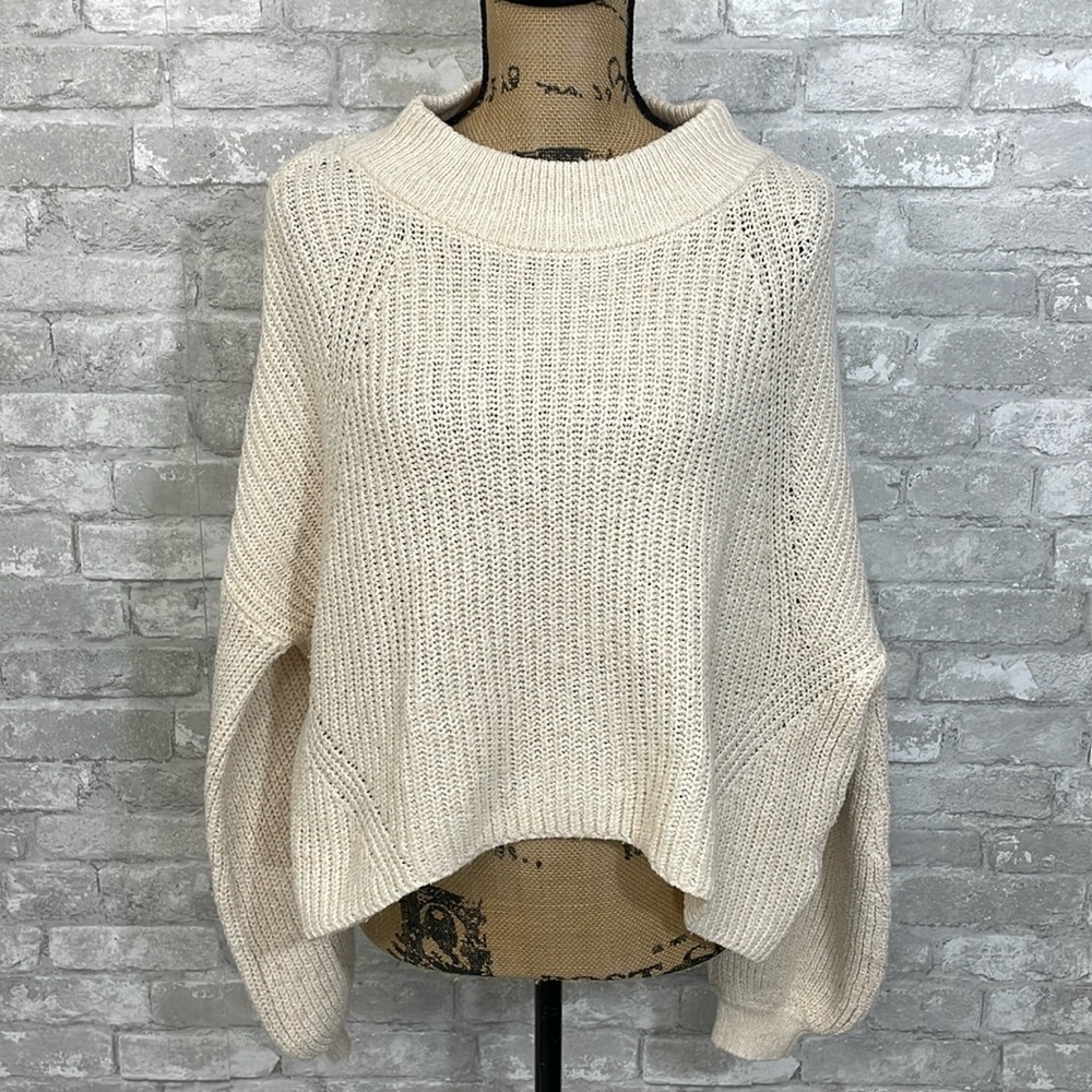 BP Cream Ribbed Cable Knit Sweater